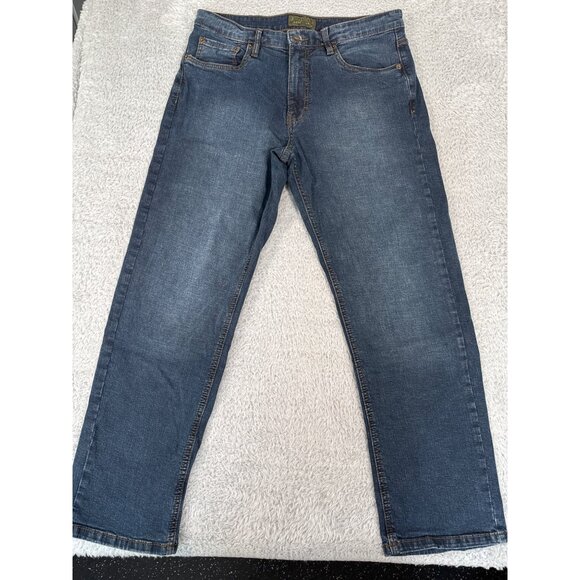 Urban Star Mens 34 Straight Leg Denim Jeans Dark Wash Outdoors Heavy Work - Picture 5 of 9